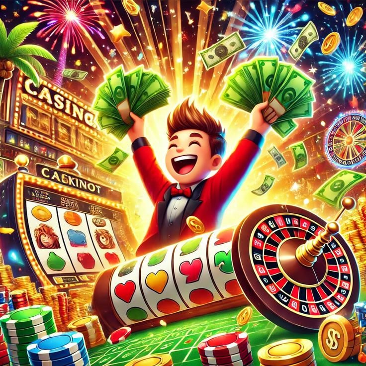 အရောင်တောက်ပသော Slot Machine ဒိုးများနှင့် ဆုကြေးများ ပြပွဲမြင်ကွင်း